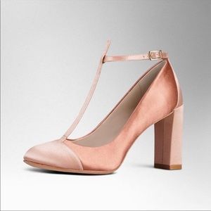 Boden Lucinda Pink Satin Heel, T strap with block heel, size 39